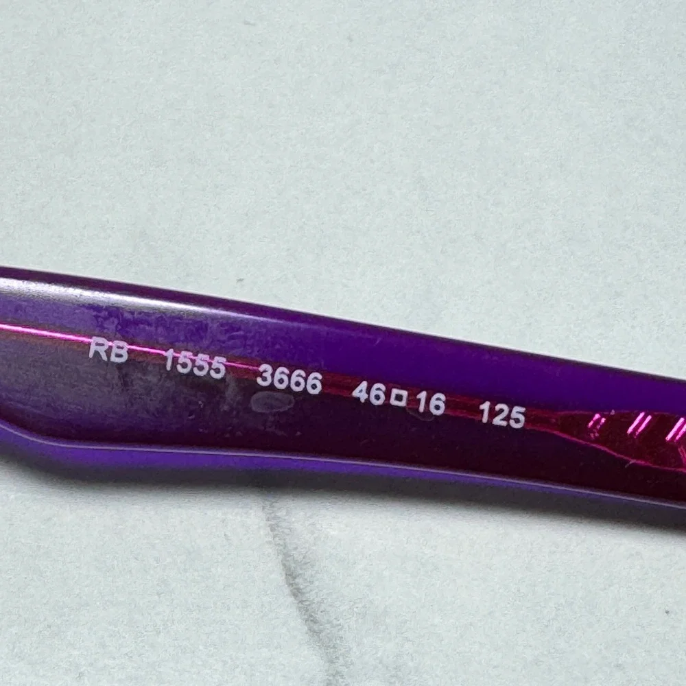 Ray-Ban RB 1555 3666 Purple Pink Rectangular Eyeglasses Frames 46-16-125